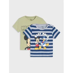 Sinsay - Komplet od 2 majice kratkih rukava Mickey Mouse - svetlo maslinasta