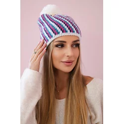 Kesi Cap with a pompom Hanna K328 white+jeans