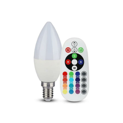 LED RGB prigušiva sijalica E14/4,8W/230V 4000K + daljinski upravljač