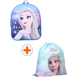 Set za vrtić Vadobag Frozen II - Ruksak i sportska torba, Elsa, plava i ljubičasta