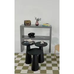 Hanah Home Set klub stolova, Lilyum, 3 komada, Crni