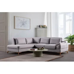 Atelier del Sofa Ugaona garnitura na razvlačenje Aqua, 225x275x100 cm, Siva