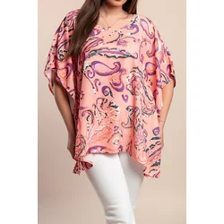 Plus size bluza s potiskom, roza