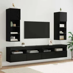 Zidni TV ormari Zidne 2 pcs Crni hrast 30,5 x 30 x 90 cm