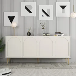 Hanah Home Komoda Lyon 80 180x80x35cm Krem-Zlatna