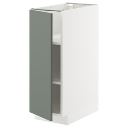 METOD Podni element s policama, bela/Nickebo mat sivozelena, 30x60 cm