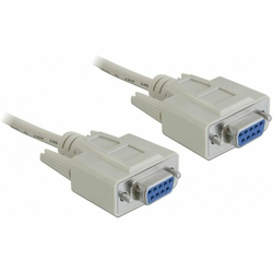 DELOCK Null modem ka. DB9Ž-DB9Ž 1,8m Delock siv 84077