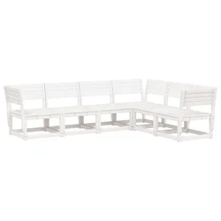 6-dijelni set vrtnih sofa bijeli od masivne borovine