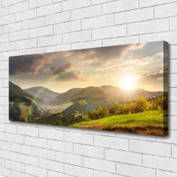 tulup.si Slika na platnu Travnik mountain sunset 120x60 cm