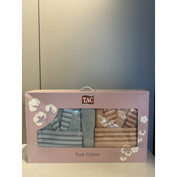 Tac Porodični set bademantila Simple, Zeleno-bež