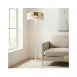 Stojeća lampa LUX 1xE27/15W/230V bela/zlatna