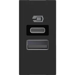CLASSIA USB UTIČNICA TIP A + TIP C/230V AC/5V DC/3A 1M CRNA