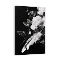 Canvas Slika na platnu Crno belo cveće, Sa ramom, 30 x 45 cm, Beli