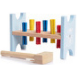 Drvena igračka Bemi - Nakovanj, plavi, 8 dijelova