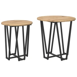 Set pomoćnih stolića 2 pcs Umjetnički hrast i crna