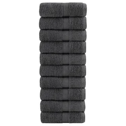 Premium ručnici za pranje SOLUND 10 kom antracit 30x30 cm 600 g/m2