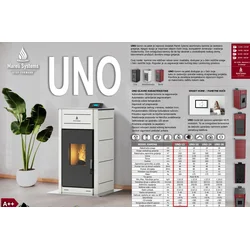 MARELI Kamin na pelet UNO 13 (1kW + 12kW) siva