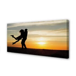 tulup.si Slika na platnu Ljudje oblaki zahod 140x70 cm