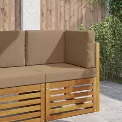 Jastuk za vanjsku sofU 3 pcs Sivo-smeđa Poliester