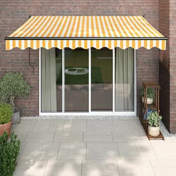 Tenda na uvlačenje žuto-bijela 3,5 x 2,5 m tkanina i aluminij