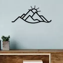 Wallity Zidna dekoracija Mountain and Sun, 60x26 cm, 1.5 mm, Crna