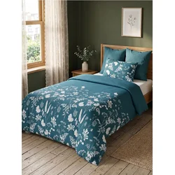 Sinsay - Set posteljine sa cvetnim motivom - steel blue