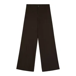 Bershka Hlače rjava / brokat