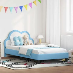 Krevetna konstrukcija s uzglavljem Plava 80 x 200 cm PU