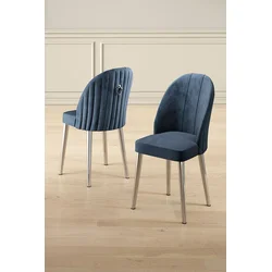 Hanah Home Set stolica Mara, 44x90x42 cm, 2 komada, Srebrno-plave boje