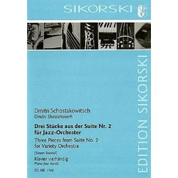 SCHOSTAKOVICH:THREE PIECES FROM JAZZ SUITE NO.2 PIANO 4 HANDS