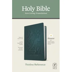NLT Thinline Reference Bible, Filament Enabled Edition (Red Letter, Leatherlike, Teal Blue)