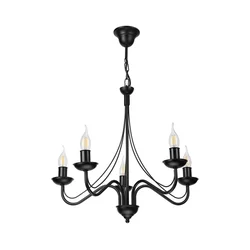 Luster na lancu ANTON 5xE14/15W/230V crne boje