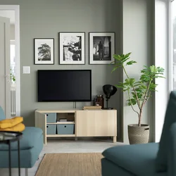 BESTA TV stalaža s vratima, belo b. im. hrastovine/Lappviken/Stubbarp belo b. im. hrastovine, 120x42x48 cm