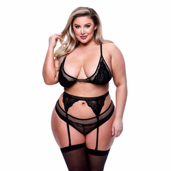 Baci – Trodijelni set 3213 Plus Size - Crna