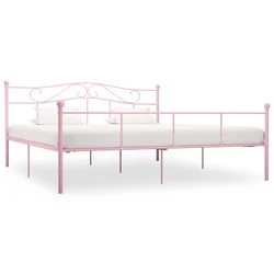 Okvir za krevet ružičasti metalni 180 x 200 cm