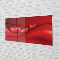 tulup.si Slika na akrilnem steklu Rdeče srce ozadje 100x50 cm 2 obešalnika
