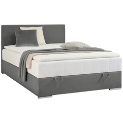 Carryhome POSTELJA Z VZMETNICO 90 cm  x 200 cm , tekstil siva