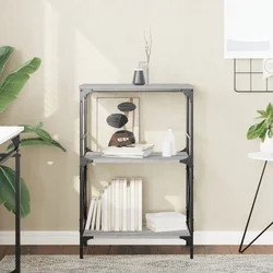Regal za knjige 3 razine siva boja hrasta 59x35x90,5 cm drveni