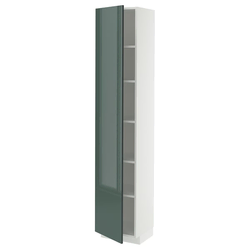 METOD Visoki element s policama, bela/Kallarp tamna sivozelena visokog sjaja, 40x37x200 cm