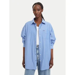 Tommy Jeans Bluza Oversized Fit  kraljevo modra / bela