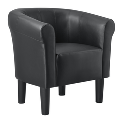 [en.casa] Dizajnerski fotelj 70x70x58 cm umento usnje črn