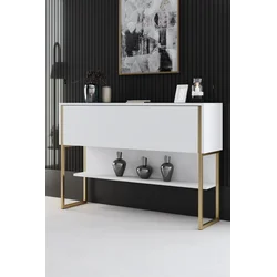 Hanah Home Komoda Luxe 120x80x30cm Zlatno-Bela