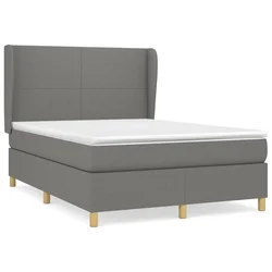 shumee Box spring posteljni z vzmetnico temno siv 140x190 cm blago