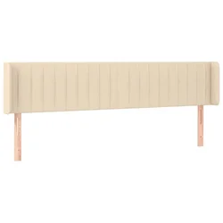 Vidaxl Vzglavje z ušesi krem 183x16x78/88 cm blago