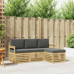 Set vanjskih sofa 4 pcs Bijela i antracit 189,5 x 122,5 x 73 cm