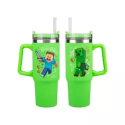 Termos šolja Paladone Minecraft - Steve and Creeper - XL Travel Mug - Tumbler - Green