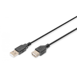 Digitus USB 2.0 Podaljšek [1x USB 2.0vtič A - 1x USB 2.0 vtičnica A] 3 m črna Digitus