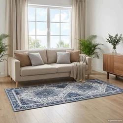 vidaXL Preproga ORIZ Temno modra 80 x 200 cm 100% poliester