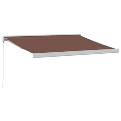 Vidaxl Ročno zložljiva tenda rjava 350x250 cm