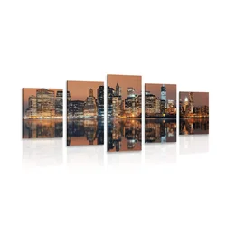 5-delna slika mesto Manhattan - 100x50